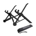 Portable folding computer bracket in sagacious black with carrying case