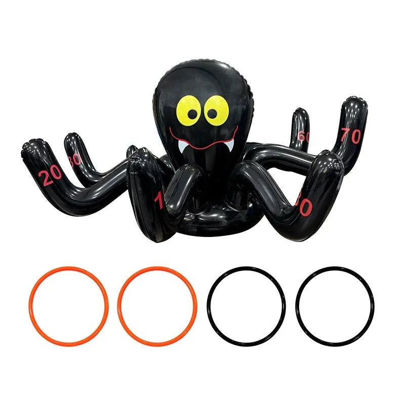 Inflatable octopus ferrule throwing toy in multiple Halloween colour variations