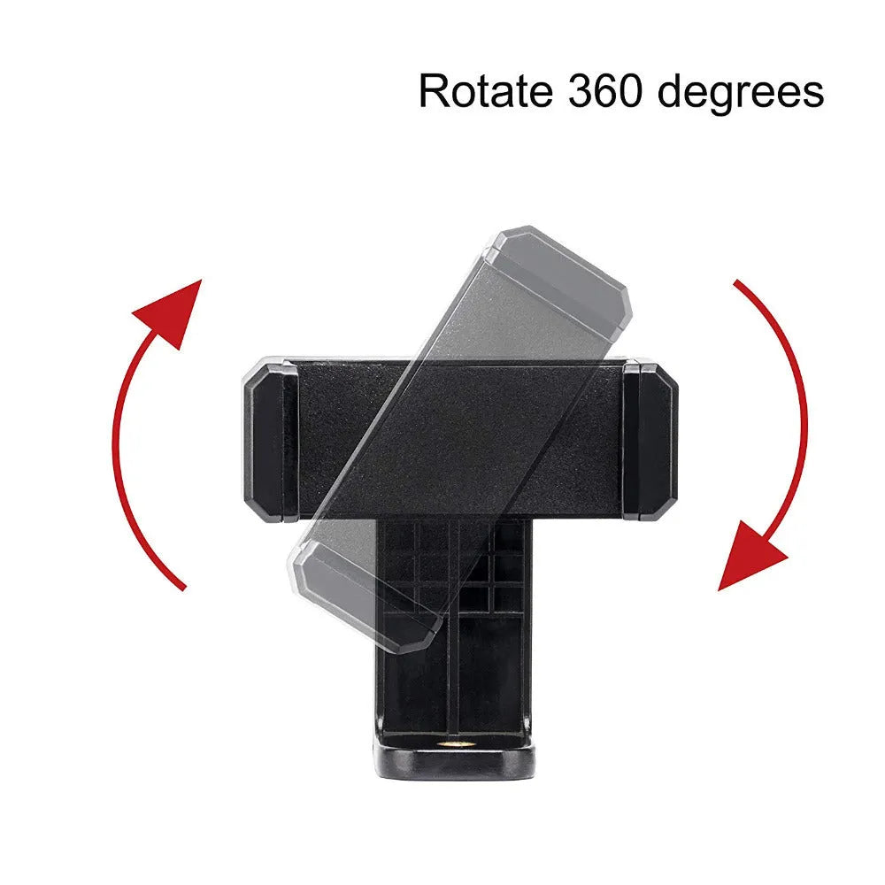 Black plastic single phone holder with 10x4x3.5mm dimensions showing rotating clamp mechanism
