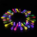 6.5 metre solar LED outdoor string lights with waterproof bubble drop pendants on 30 bulbs