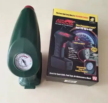 Portable 12V car tyre pump with electric motor compressor for emergency tyre inflation