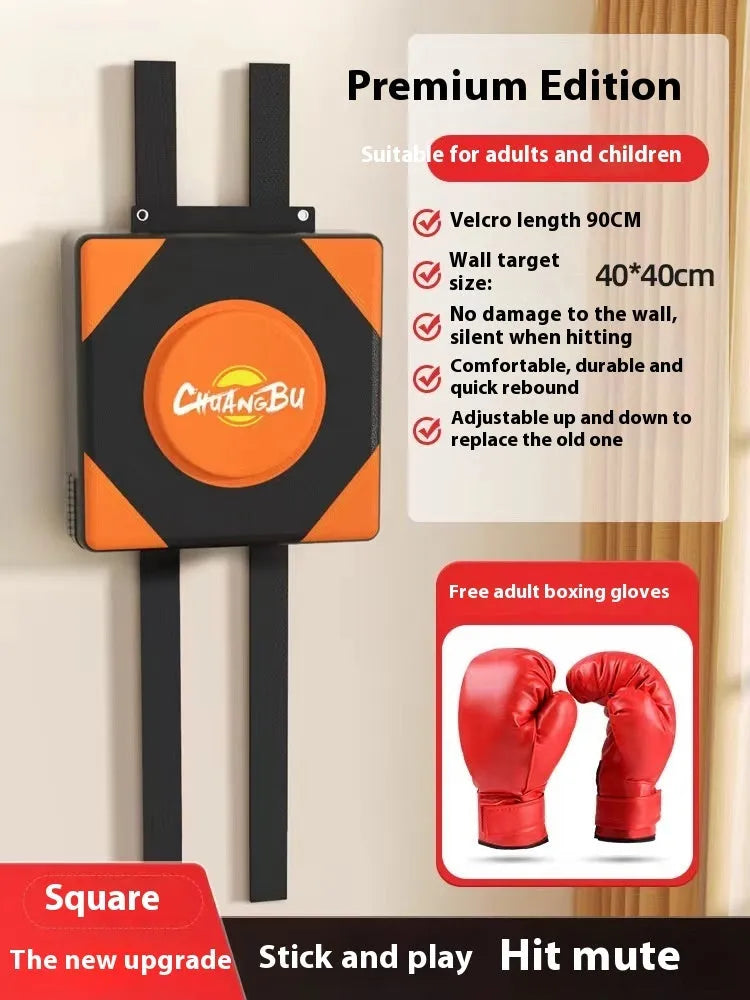 Wall-mounted PU boxing sandbag target in round and square designs for home training