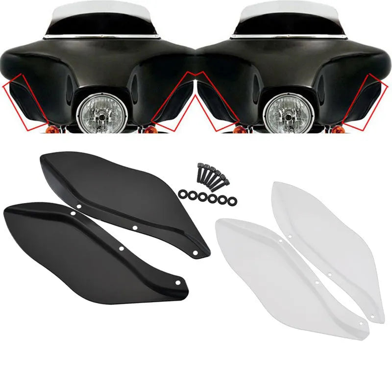 Harley Davidson motorcycle side wing head cover pair in ABS plastic for Touring models