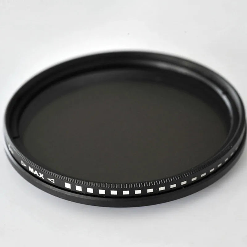 Multi-diameter ND camera filter set with metal ring and optical glass