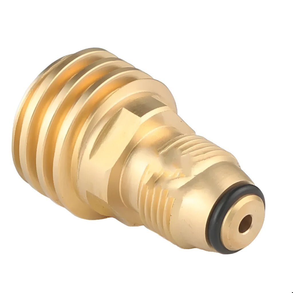 Brass gas adapter with external taper thread for 7mm gas charging connections