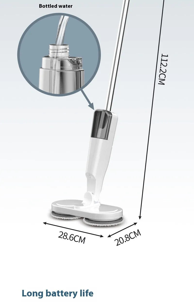 USB rechargeable wireless sweeping and mopping all-in-one machine in white or green.