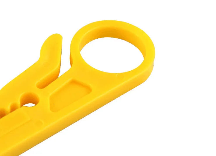 Yellow mini portable wire stripper tool with a 0.6mm stripping diameter.