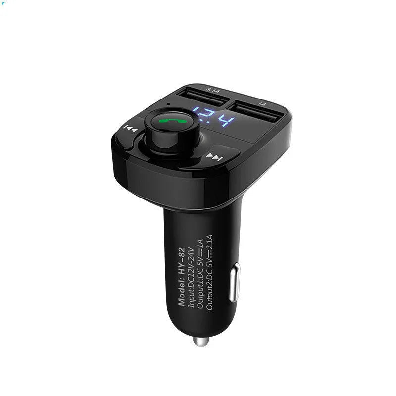 HY82 car MP3 player with Bluetooth and USB charging ports for cigarette lighter installation