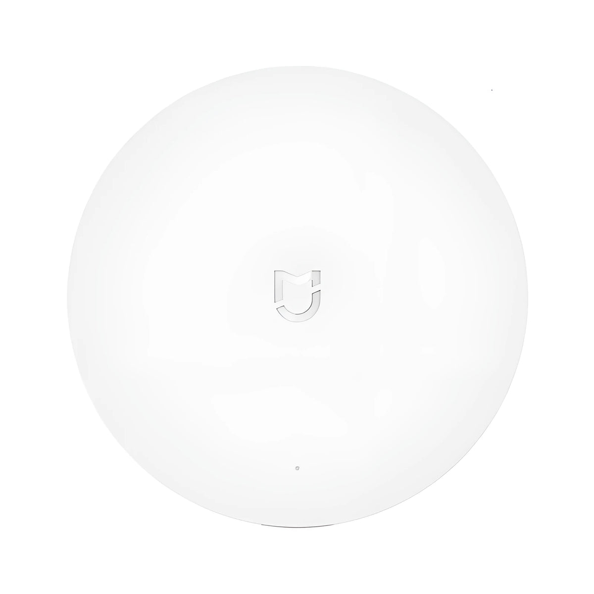 White round Xiaomijia smart home gateway with UK plug for remote device control