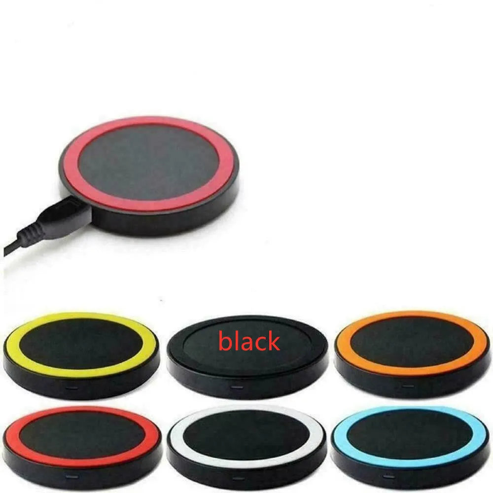 Square Qi wireless charging base for mobile phones in six colour options