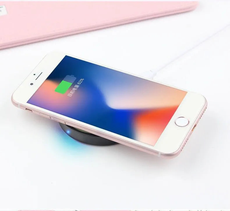 Square Qi wireless charging base for mobile phones in six colour options