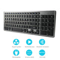 Ultra-thin white Bluetooth keyboard for tablets and mobile phones showing 104-key layout