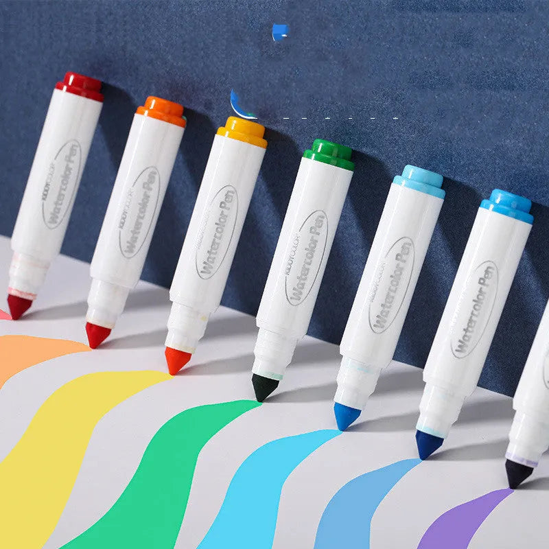 Set of children's washable watercolour pens with plastic barrels in 36 or 48 colour options.