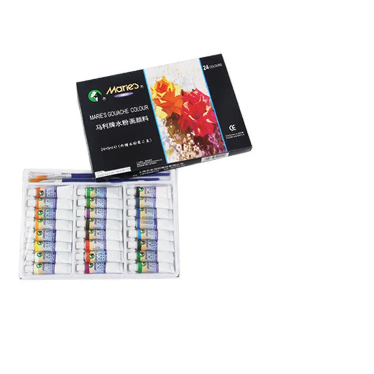 Marley gouache paint set box with tubes in 12, 18, 24, or 36 colour options