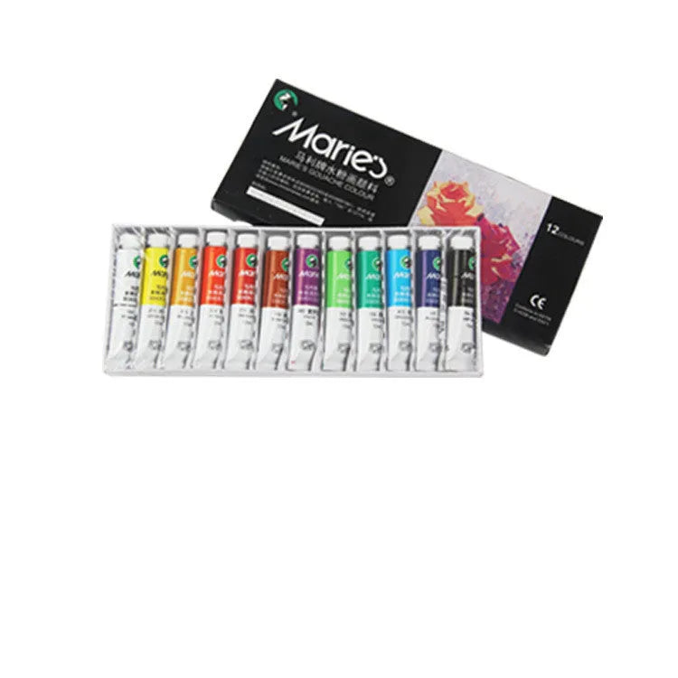 Marley gouache paint set box with tubes in 12, 18, 24, or 36 colour options