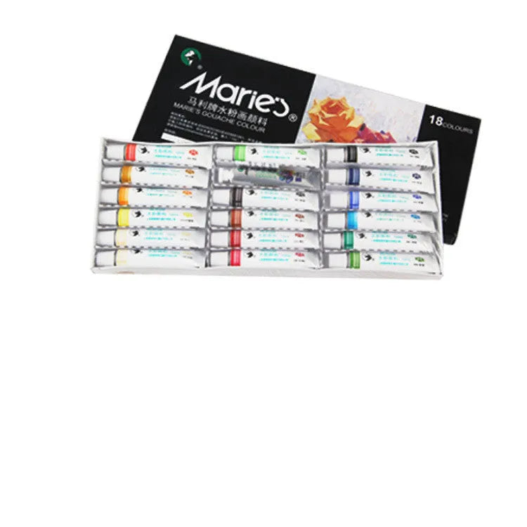 Marley gouache paint set box with tubes in 12, 18, 24, or 36 colour options