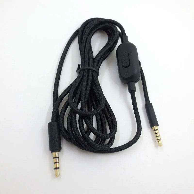 Black universal audio cable for game headsets with bare copper wire core construction