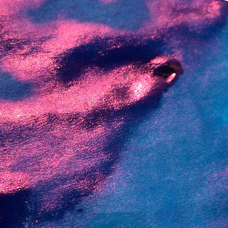 MEMORY-0420 sheen gradient ink with gold powder particles in red tide and truffle colours