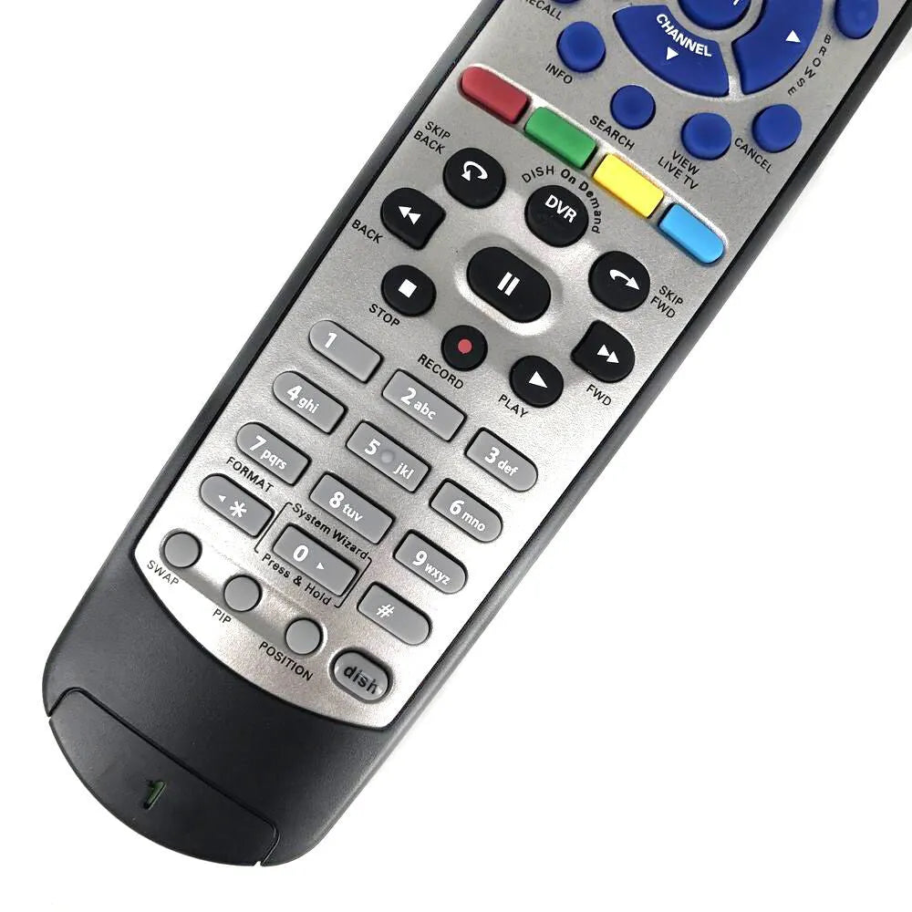 Black flat universal remote control for DISH Network satellite TV receivers code 20.1