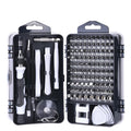 117-in-1 precision screwdriver set with magnetic bits in a case for electronics repair