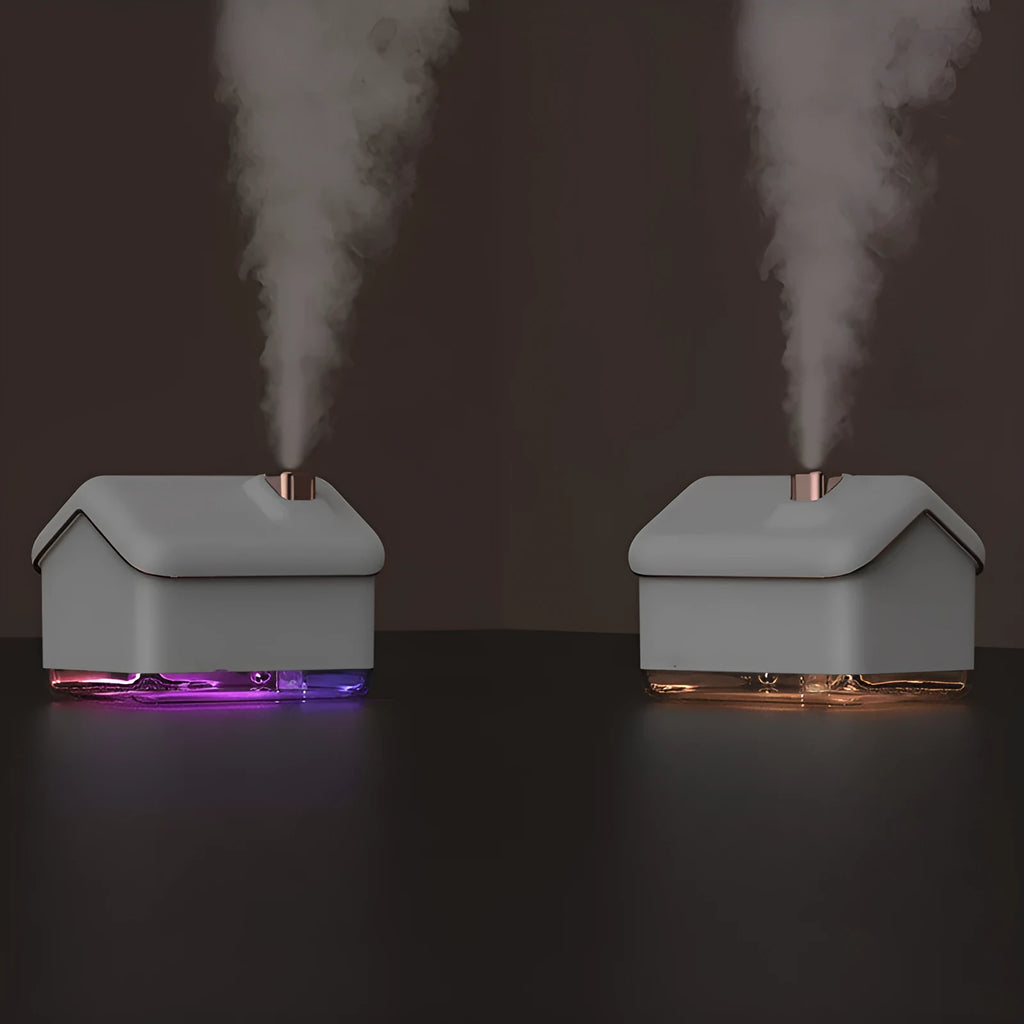 Igloo-shaped ultrasonic humidifier and essential oil diffuser with LED light in white colour