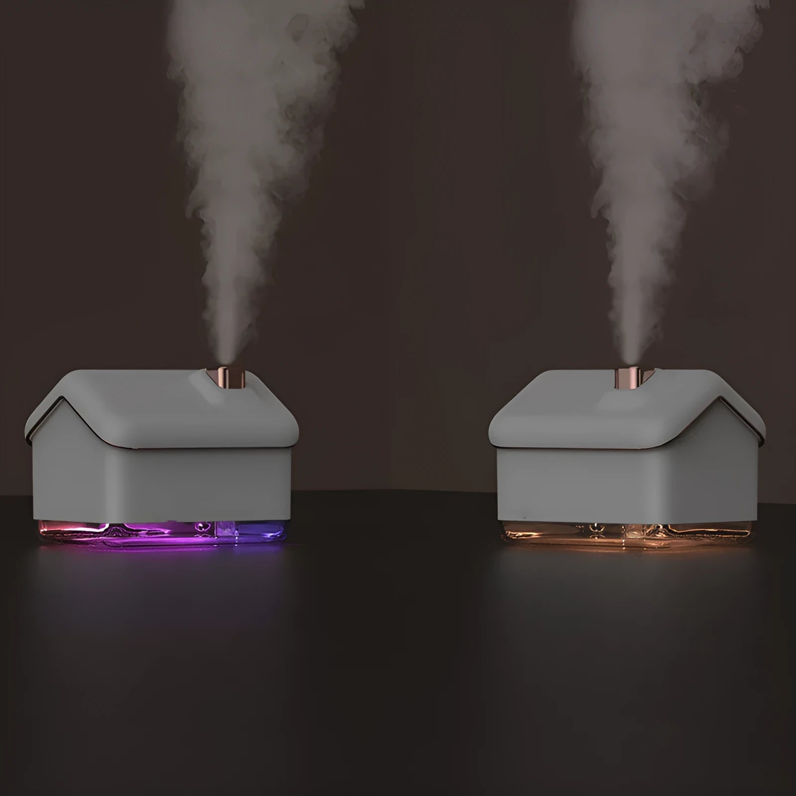 Igloo-shaped ultrasonic humidifier and essential oil diffuser with LED light in white colour