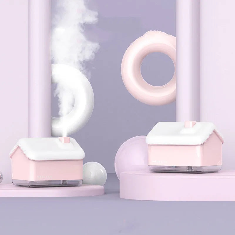 Igloo-shaped ultrasonic humidifier and essential oil diffuser with LED light in white colour