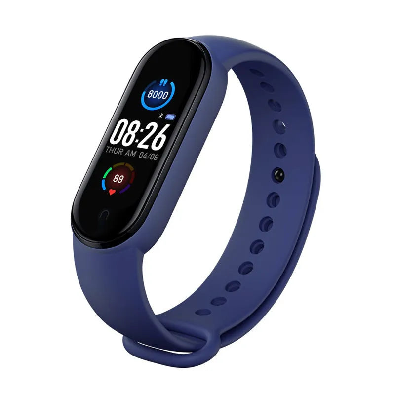 M5 smart fitness bracelet with heart rate and blood pressure monitoring on wrist