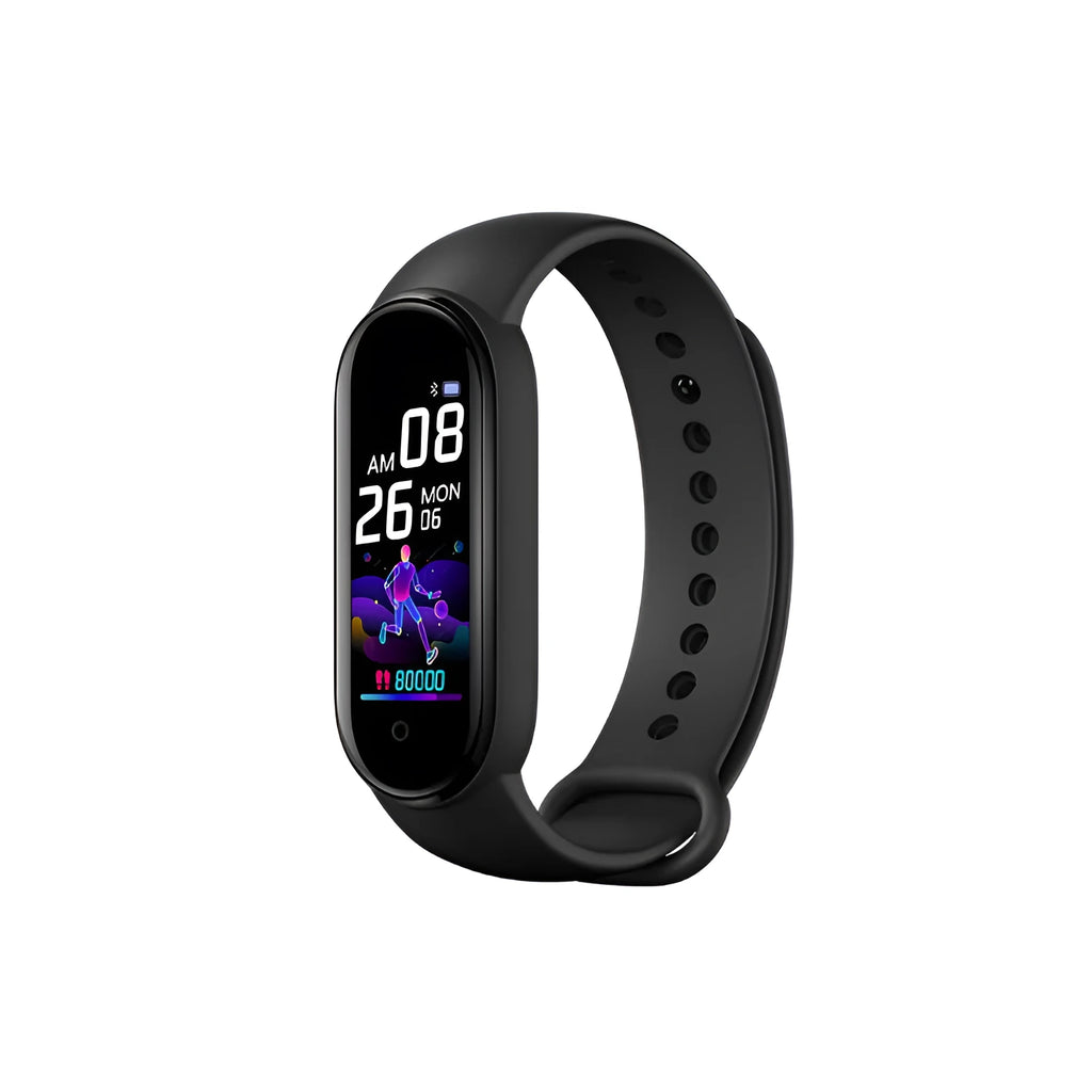 M5 smart fitness bracelet with heart rate and blood pressure monitoring on wrist