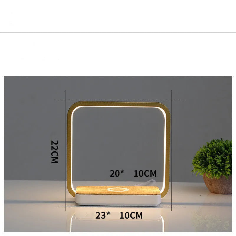 Modern aluminium bedside lamp with touch sensor and voice control in white or gold finish