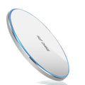 10W aluminium alloy disc wireless charger in black, white, red or gold with USB interface