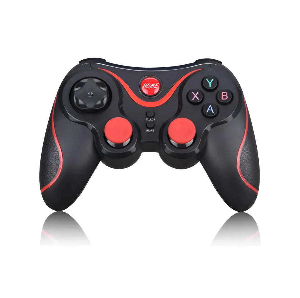 Black wireless Bluetooth gamepad for mobile phones with ABS plastic body