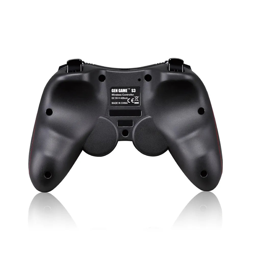 Black wireless Bluetooth gamepad for mobile phones with ABS plastic body