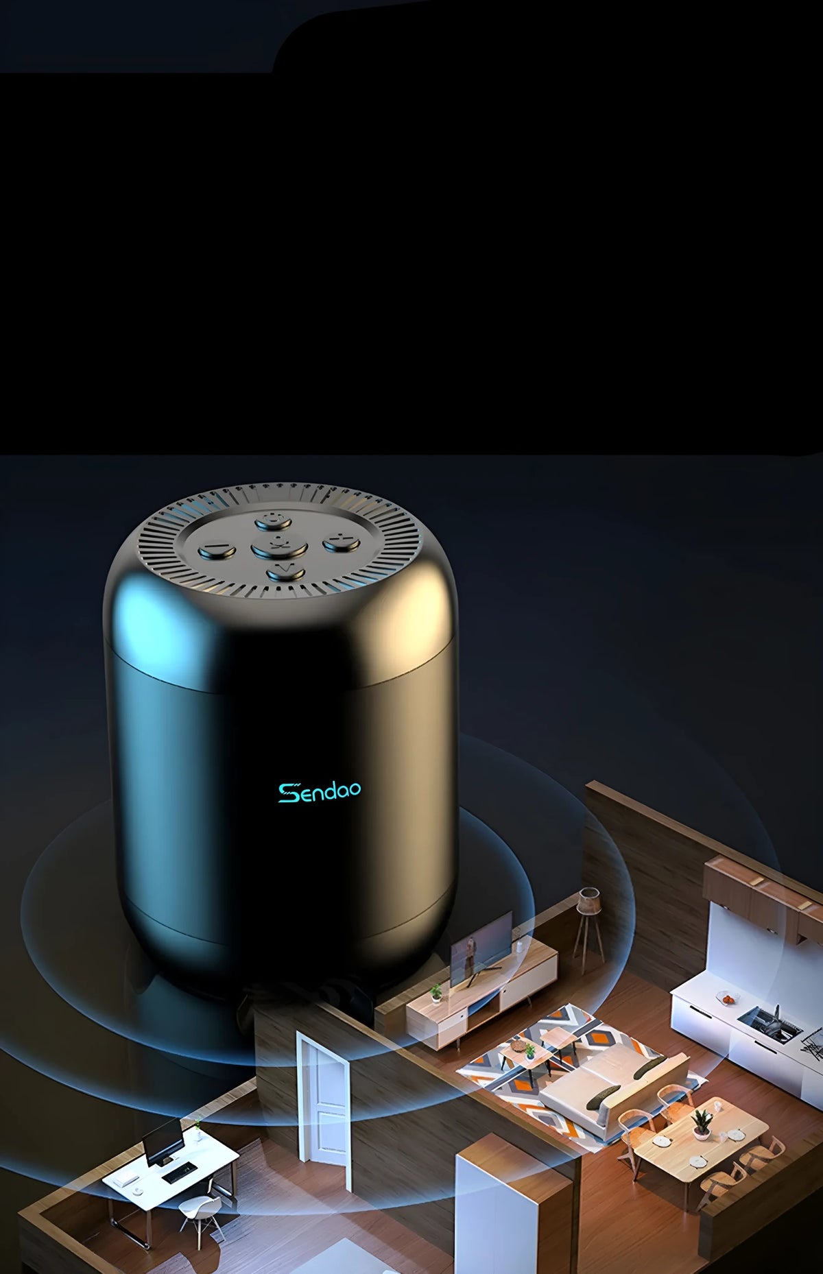 Small black or white portable Bluetooth speaker with card reader slot and USB port.