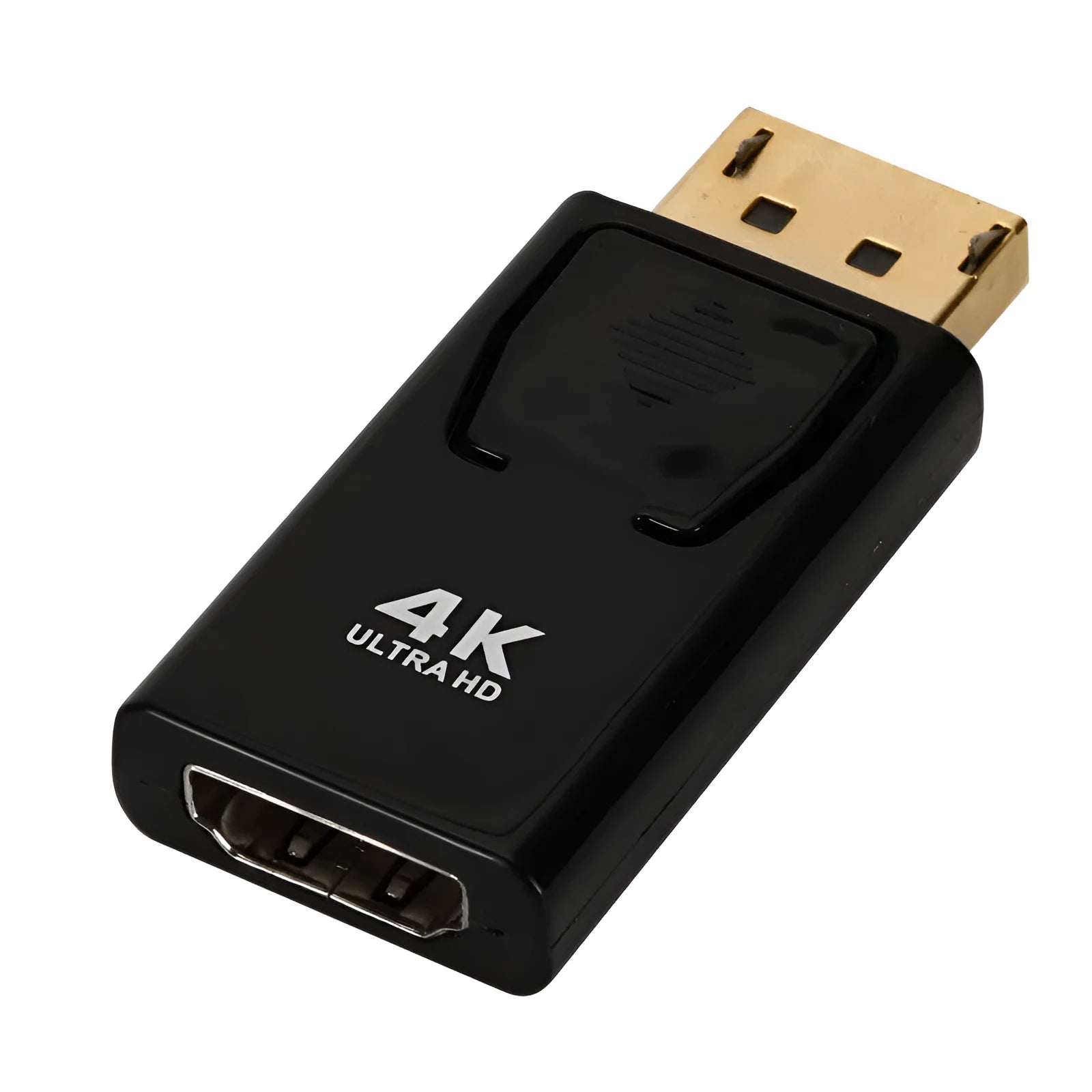 Black DP to HDMI adapter cable with conversion head for 4K video support