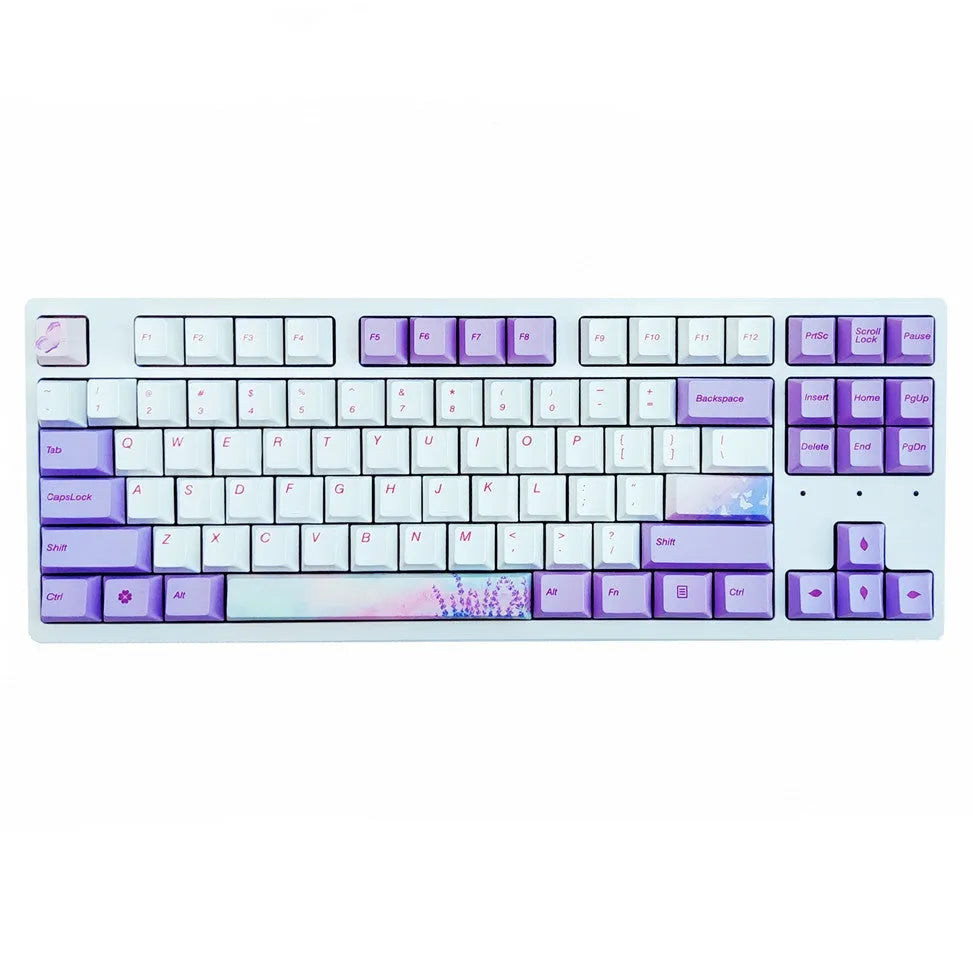 Lavender violet PBT replacement keycap set for AKKO RK IKBC108 mechanical keyboards.