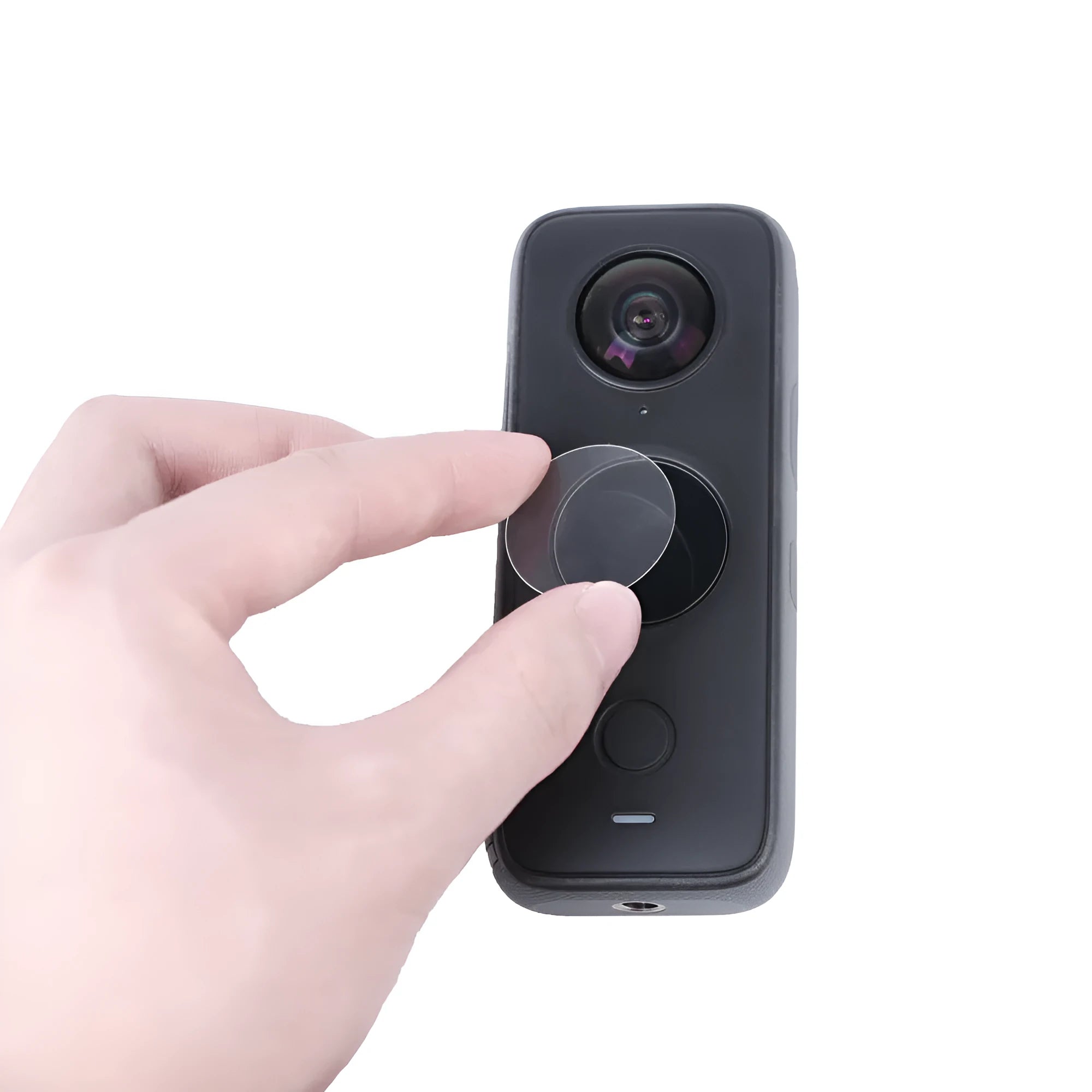 Black tempered glass screen protector for Insta360 ONE X2 camera with 97mm x 64mm dimensions