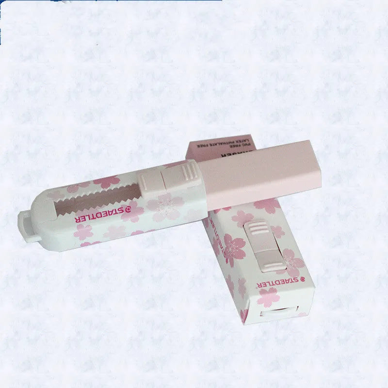 Pink square push-pull student rubber wiper with replaceable core system