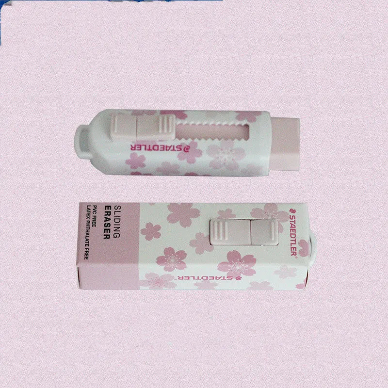 Pink square push-pull student rubber wiper with replaceable core system