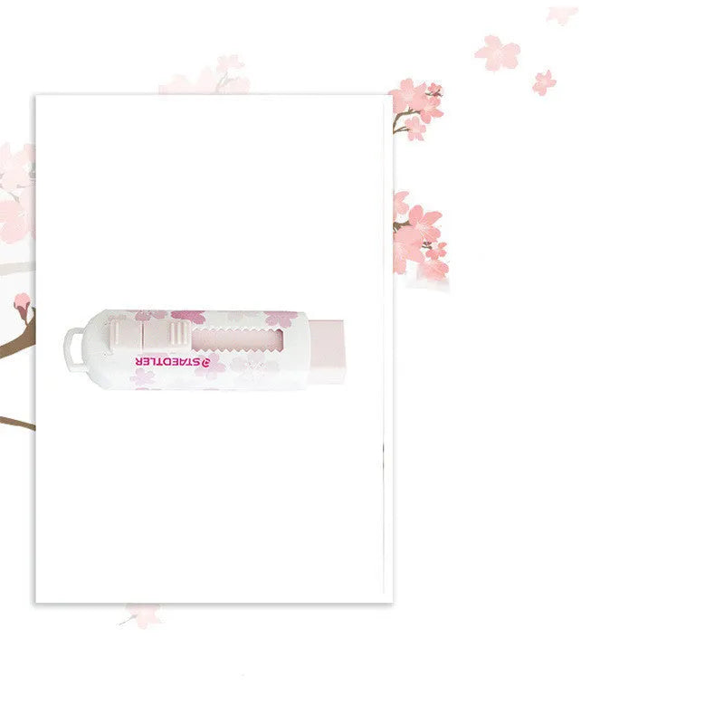 Pink square push-pull student rubber wiper with replaceable core system