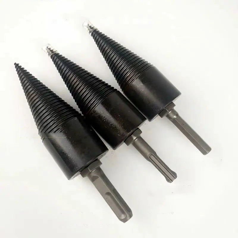 Hexagonal firewood-breaking drill bit in 32mm and 42mm sizes for electric drills.