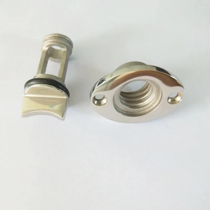 Stainless steel marine water plug for ships and yachts with corrosion resistant construction