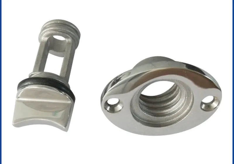 Stainless steel marine water plug for ships and yachts with corrosion resistant construction