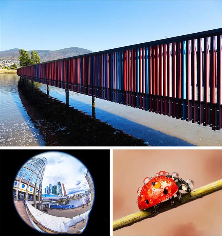 Universal smartphone fill light attachment with interchangeable wide angle, macro and fish eye lens options