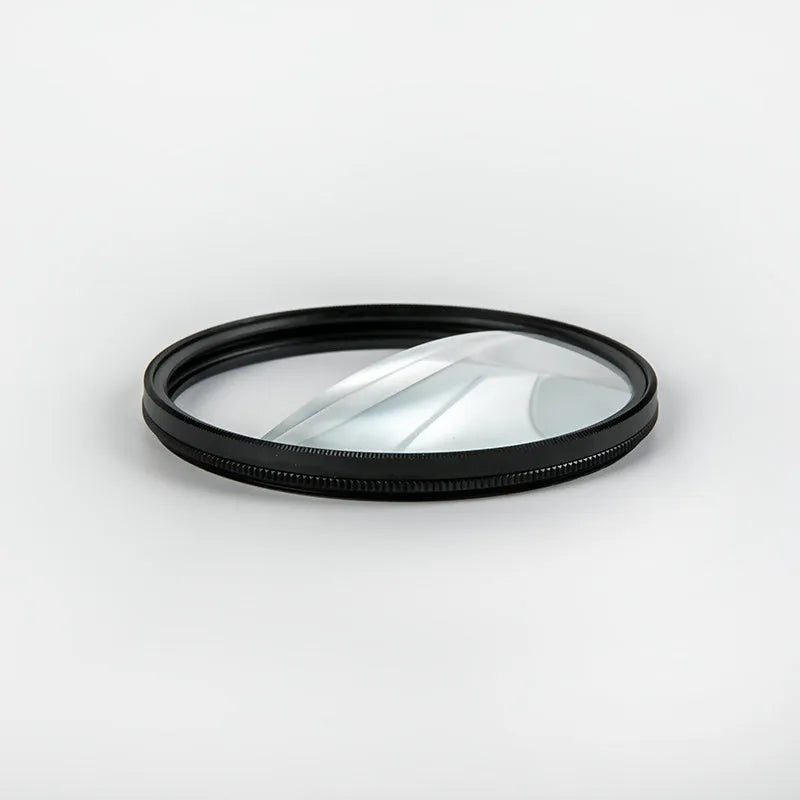 77mm rotatable half moon mirror split focus filter for SLR cameras with microfibre cloth and storage bag.