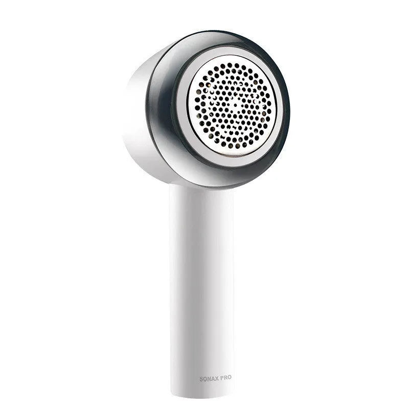 White rechargeable clothes shaver for wool jumpers with ABS plastic body