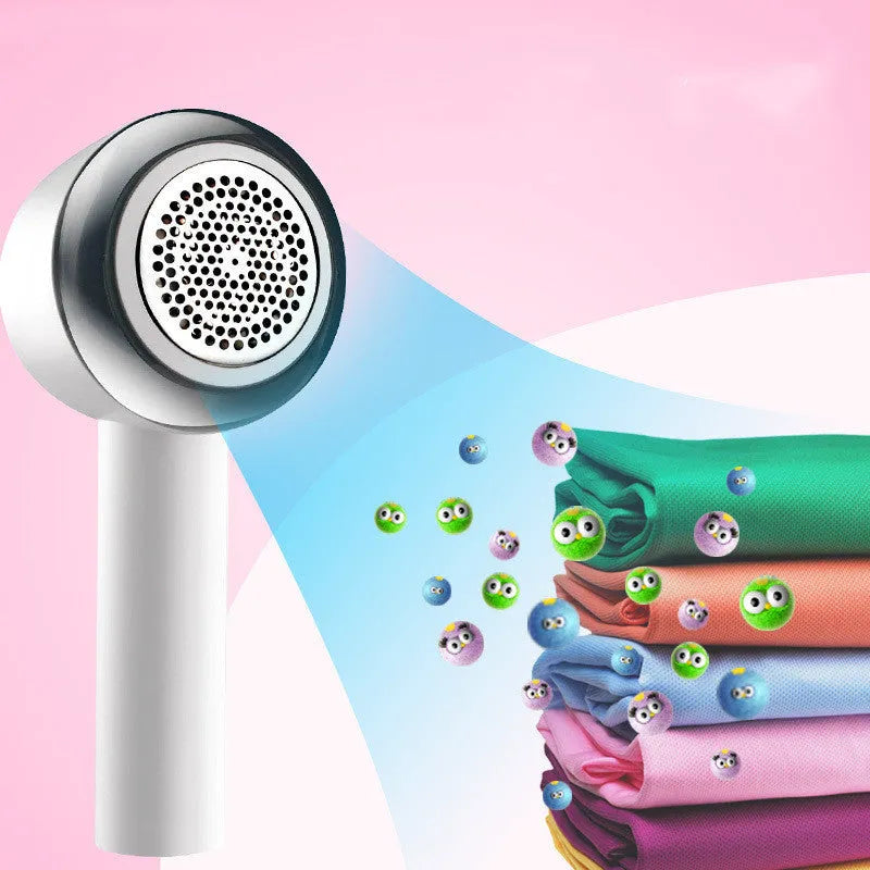 White rechargeable clothes shaver for wool jumpers with ABS plastic body