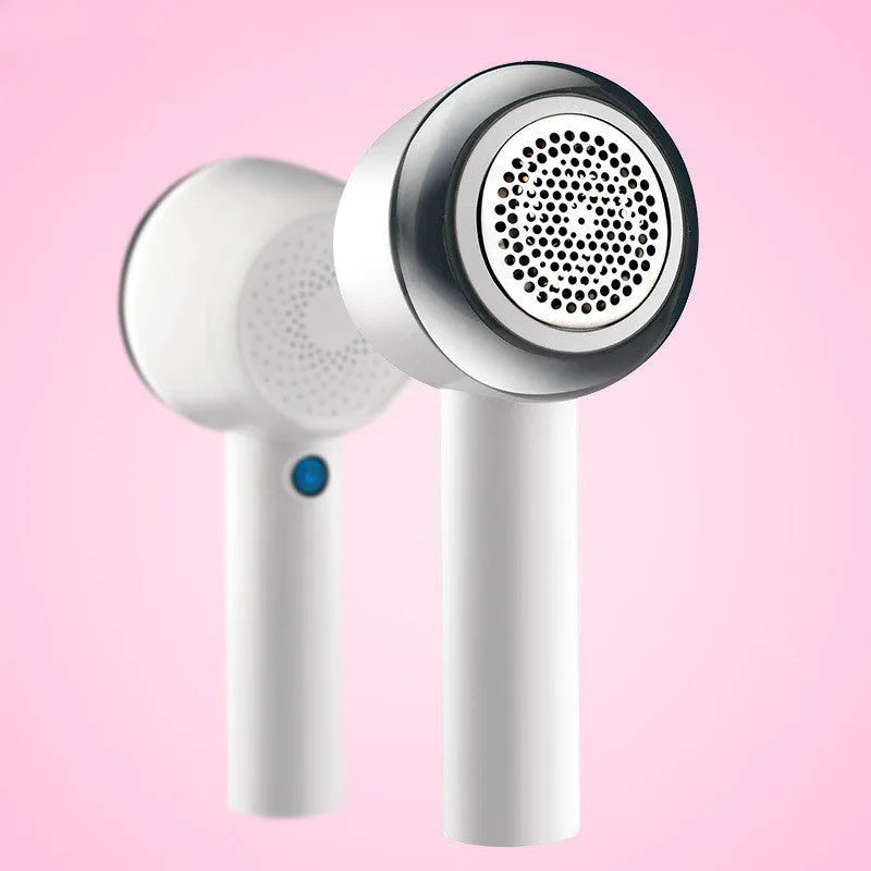 White rechargeable clothes shaver for wool jumpers with ABS plastic body