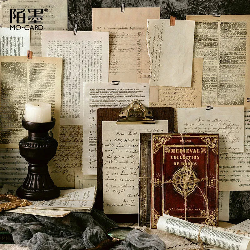 Middle Ancient Book Collection Series journal with distressed paper pages measuring 130x184mm
