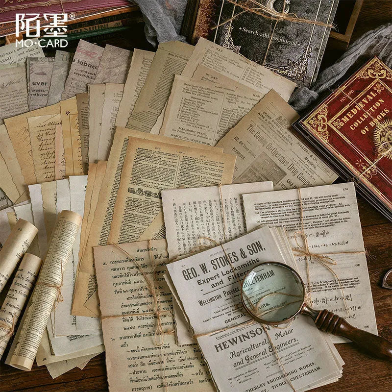 Middle Ancient Book Collection Series journal with distressed paper pages measuring 130x184mm